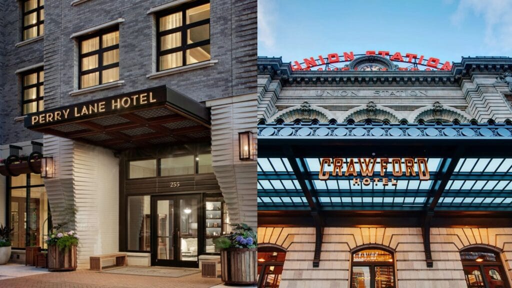 perry lane hotel, crawford hotel, sage hospitality award winning hotels